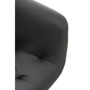 Silla de Confidente LIDIA, Patas Negras, en Piel color Negro