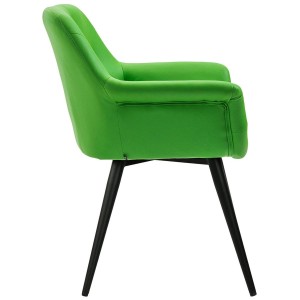 Silla de Confidente LIDIA, Patas Negras, en Piel color Negro