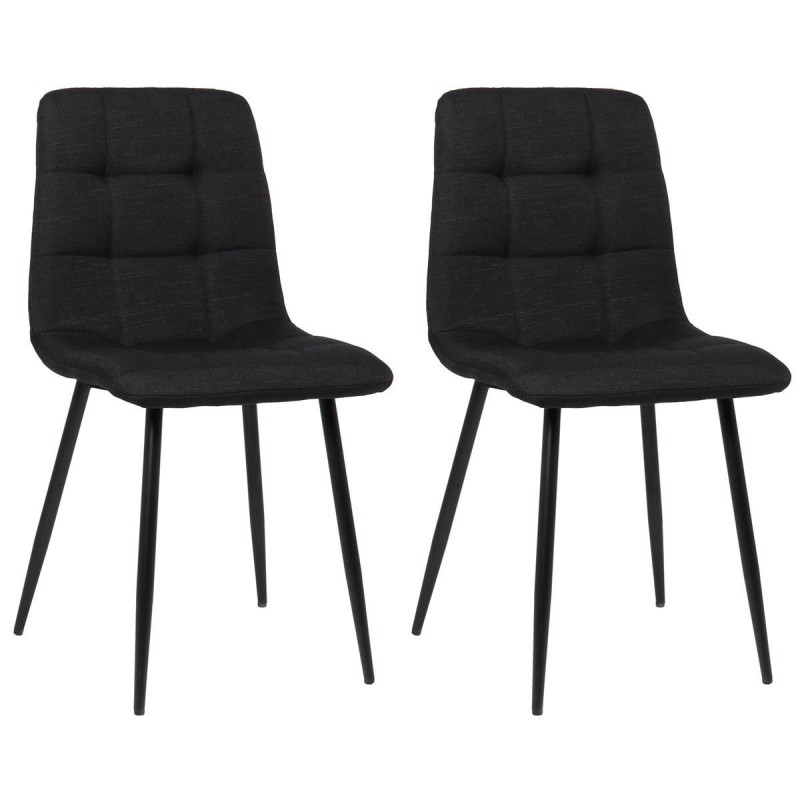 Lote de 2 Sillas de Confidente RIAD en Tela color Negro