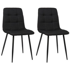 Lote de 2 Sillas de Confidente RIAD en Tela color Negro
