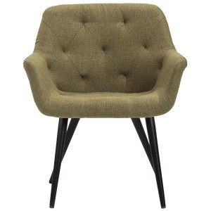 Silla de Confidente LIDIA, Patas Negras, en Tela color Negro