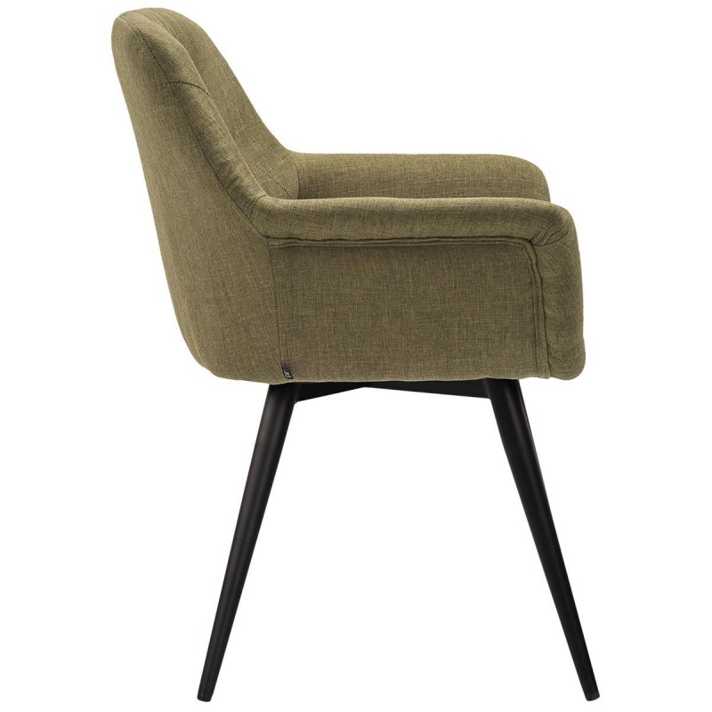 Silla de Confidente LIDIA, Patas Negras, en Tela color Negro