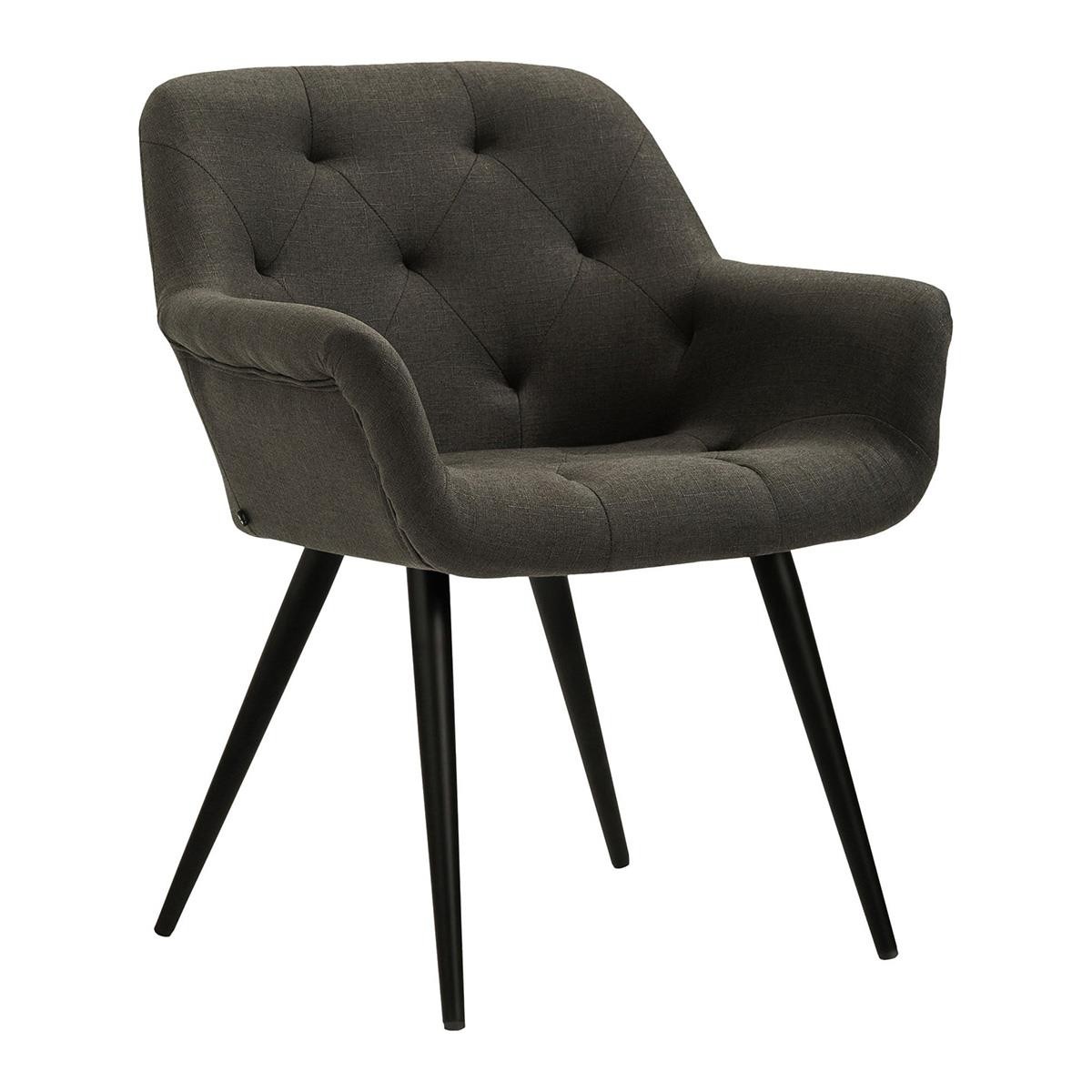 Silla de Confidente LIDIA TELA, Patas Negras, en color Negro