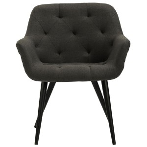 Silla de Confidente LIDIA, Patas Negras, en Tela color Negro
