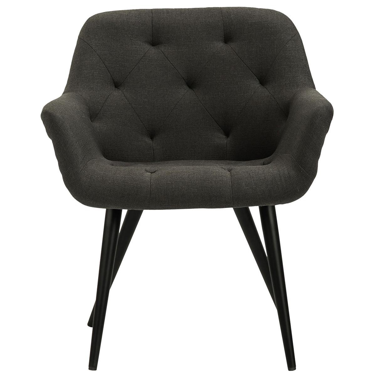 Silla de Confidente LIDIA TELA, Patas Negras, en color Negro