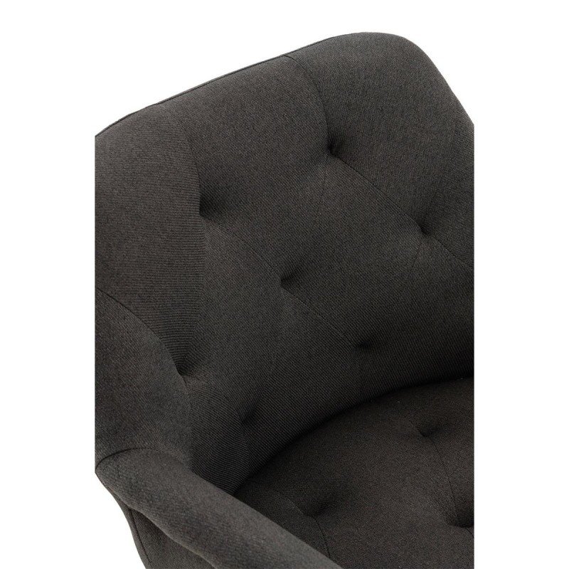Silla de Confidente LIDIA, Patas Negras, en Tela color Negro