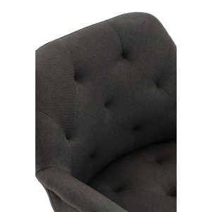 Silla de Confidente LIDIA, Patas Negras, en Tela color Negro