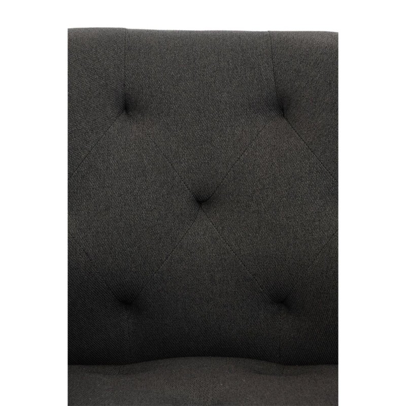 Silla de Confidente LIDIA, Patas Negras, en Tela color Negro