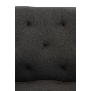 Silla de Confidente LIDIA, Patas Negras, en Tela color Negro