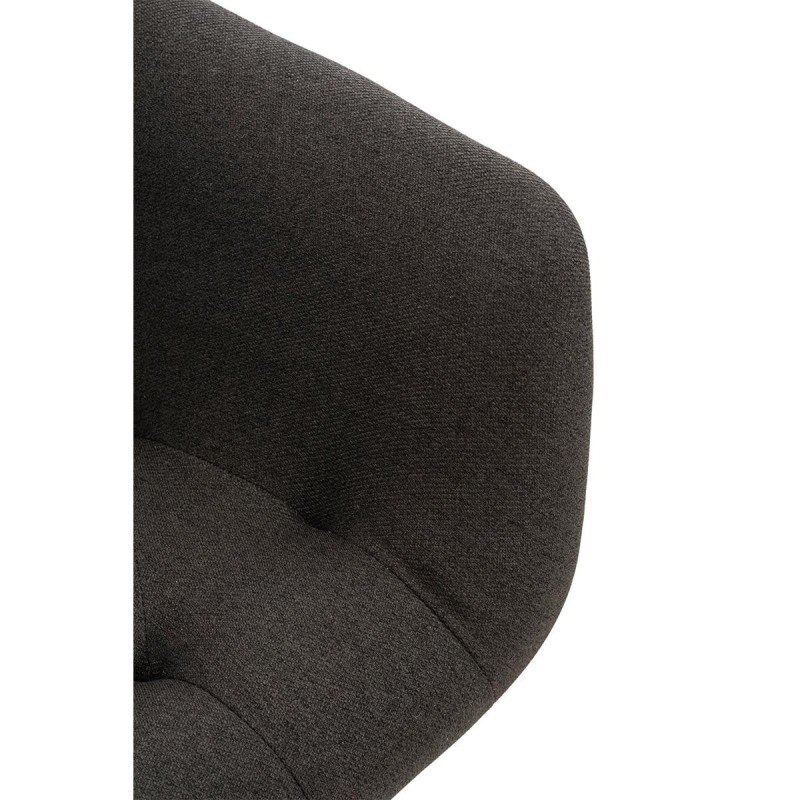 Silla de Confidente LIDIA, Patas Negras, en Tela color Negro