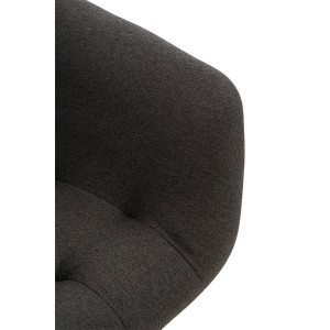 Silla de Confidente LIDIA, Patas Negras, en Tela color Negro