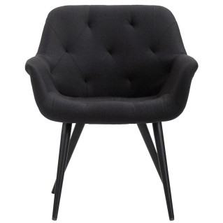 Silla de Confidente LIDIA, Patas Negras, en Tela color Negro 2