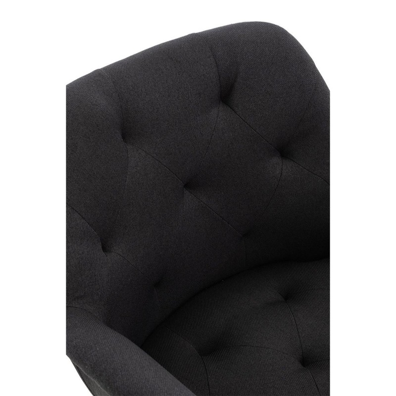 Silla de Confidente LIDIA, Patas Negras, en Tela color Negro