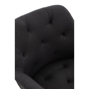 Silla de Confidente LIDIA, Patas Negras, en Tela color Negro