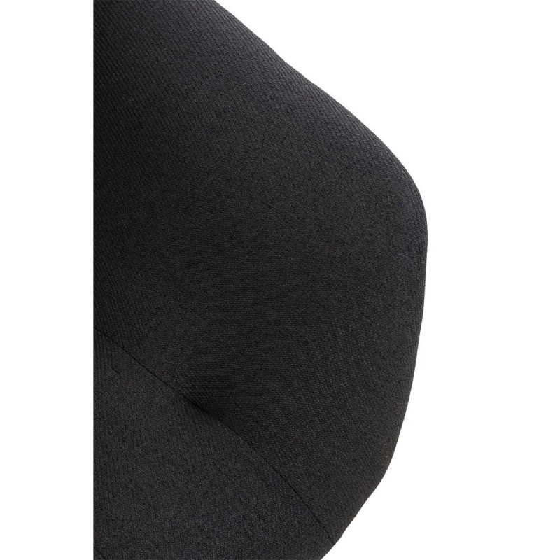 Silla de Confidente LIDIA, Patas Negras, en Tela color Negro