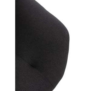 Silla de Confidente LIDIA, Patas Negras, en Tela color Negro