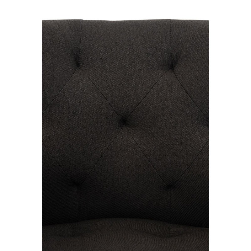 Silla de Confidente LIDIA, Patas Negras, en Tela color Negro