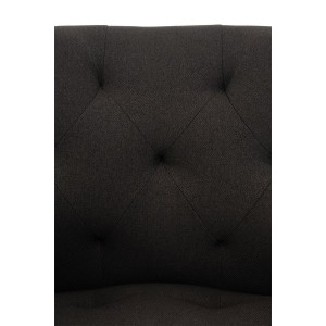 Silla de Confidente LIDIA, Patas Negras, en Tela color Negro