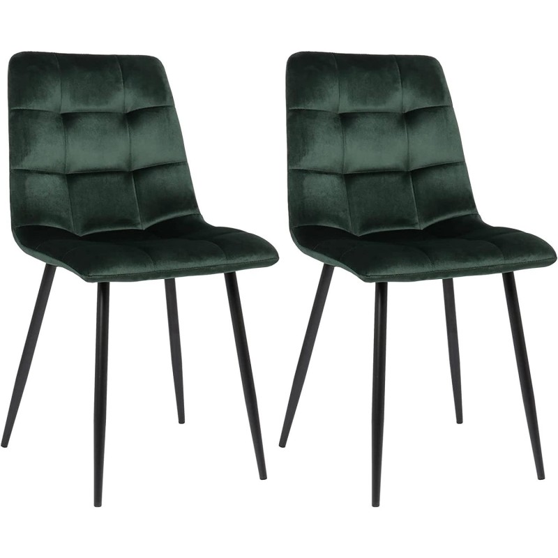 Lote de 2 Sillas de Confidente RIAD en Terciopelo color Negro