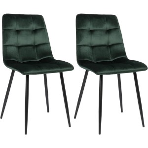 Lote de 2 Sillas de Confidente RIAD en Terciopelo color Negro