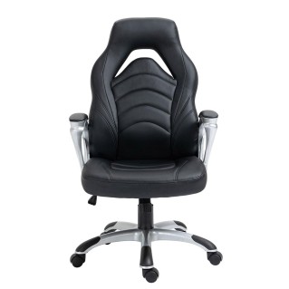 Silla Gaming ALPHA en Piel color Negro 2