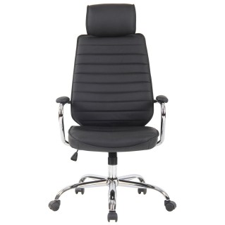 Sillón Ejecutivo modelo RENO, estructura metal, en piel genuina color Negro 2