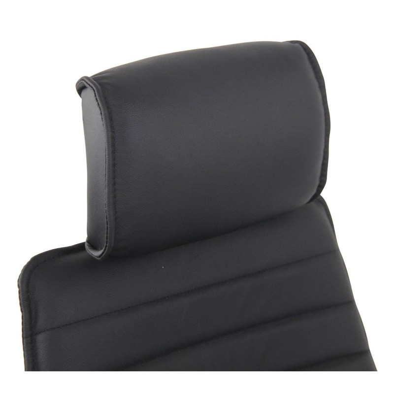 Sillón Ejecutivo modelo RENO, estructura metal, en piel genuina color Negro