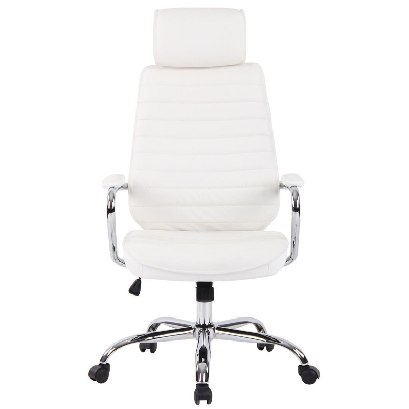 Sillón Ejecutivo modelo RENO, estructura metal, en piel genuina color Negro