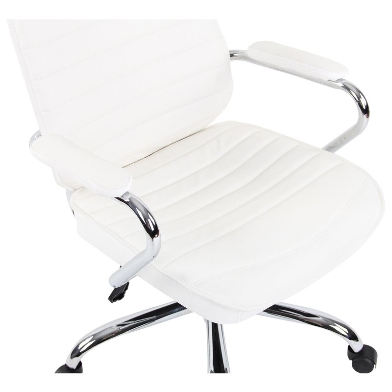 Sillón Ejecutivo modelo RENO, estructura metal, en piel genuina color Negro