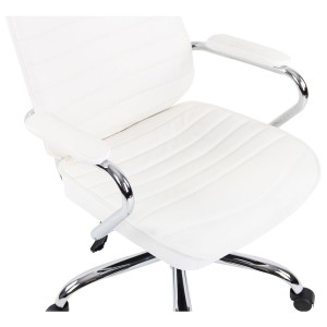 Sillón Ejecutivo modelo RENO, estructura metal, en piel genuina color Negro