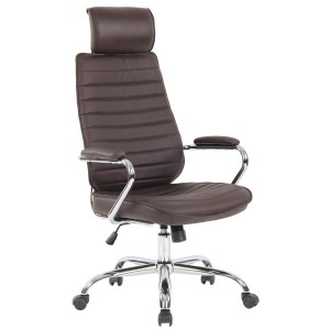Sillón Ejecutivo modelo RENO, estructura metal, en piel genuina color Negro