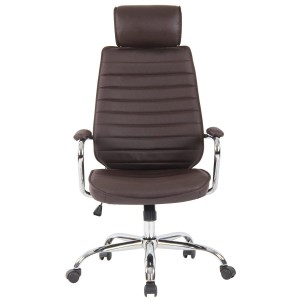 Sillón Ejecutivo modelo RENO, estructura metal, en piel genuina color Negro