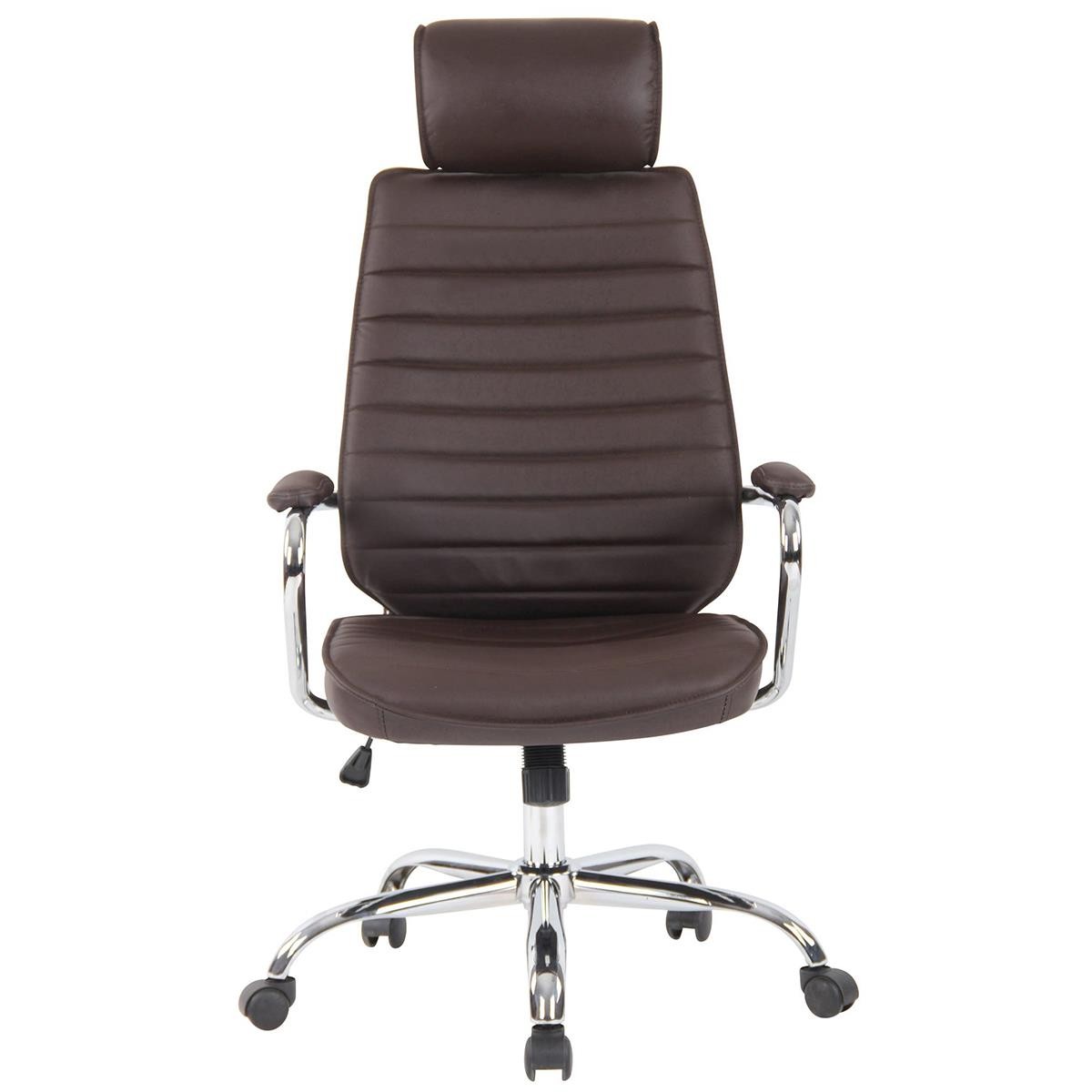 Sillón Ejecutivo modelo RENO, Estructura Metálica, Tapizada en Piel Real color Negro
