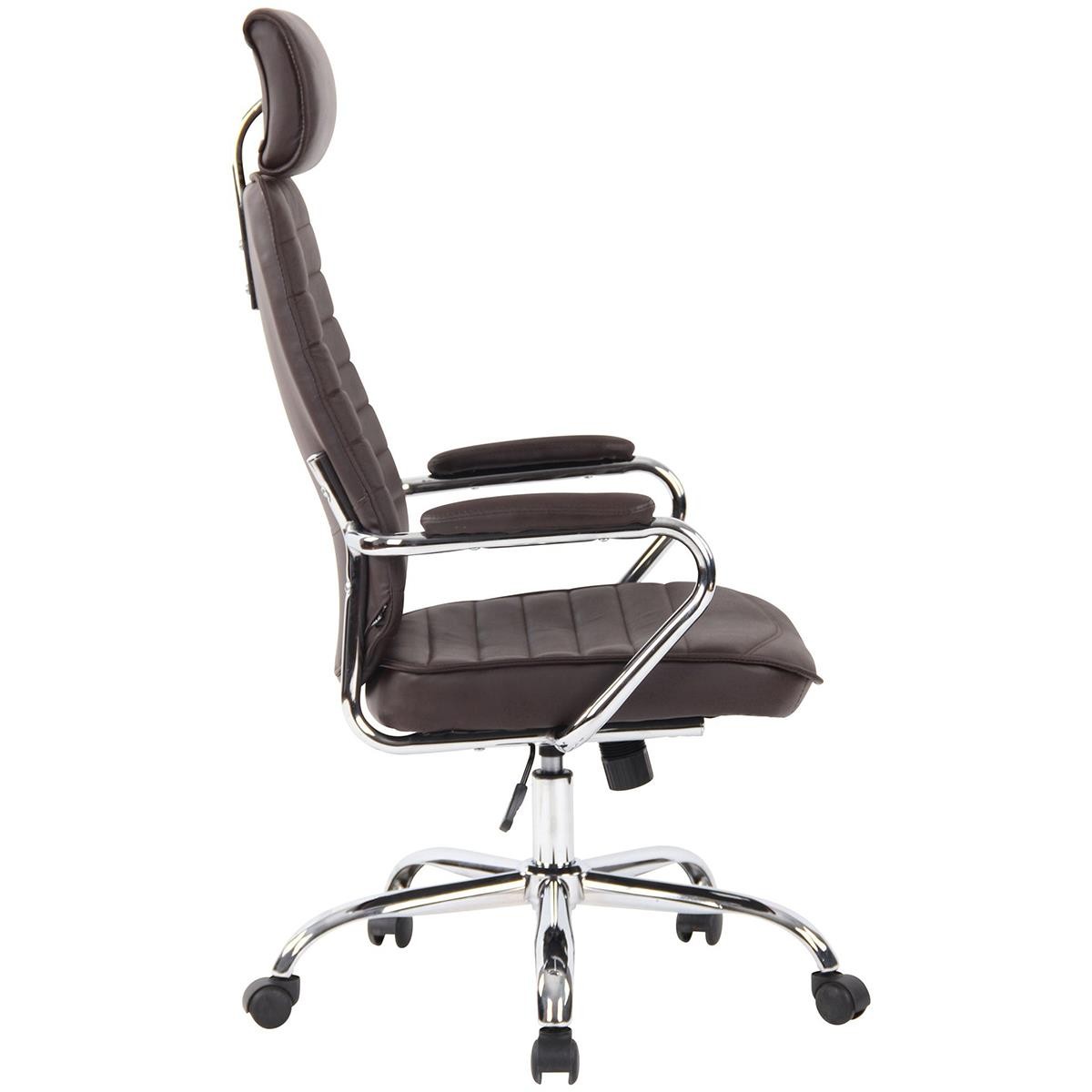 Sillón Ejecutivo modelo RENO, Estructura Metálica, Tapizada en Piel Real color Negro