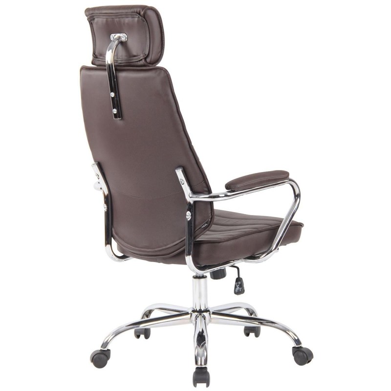 Sillón Ejecutivo modelo RENO, estructura metal, en piel genuina color Negro