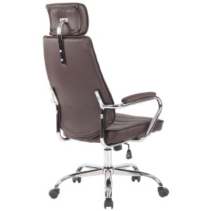 Sillón Ejecutivo modelo RENO, estructura metal, en piel genuina color Negro