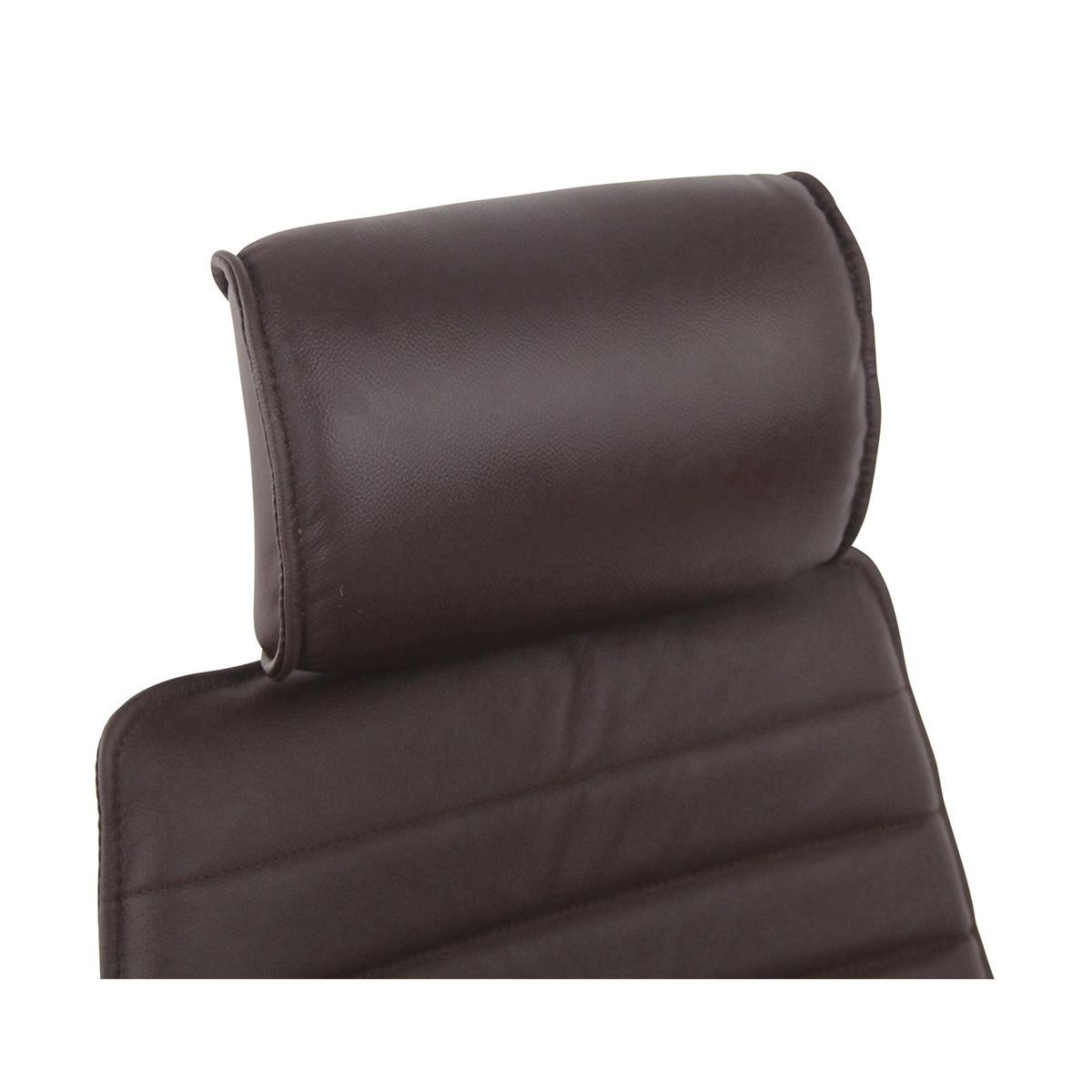 Sillón Ejecutivo modelo RENO, Estructura Metálica, Tapizada en Piel Real color Negro
