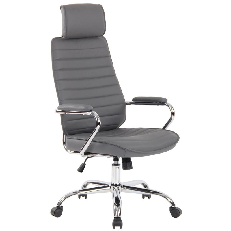 Sillón Ejecutivo modelo RENO, estructura metal, en piel genuina color Negro