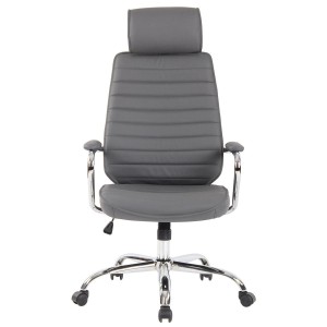 Sillón Ejecutivo modelo RENO, estructura metal, en piel genuina color Negro