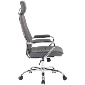 Sillón Ejecutivo modelo RENO, estructura metal, en piel genuina color Negro