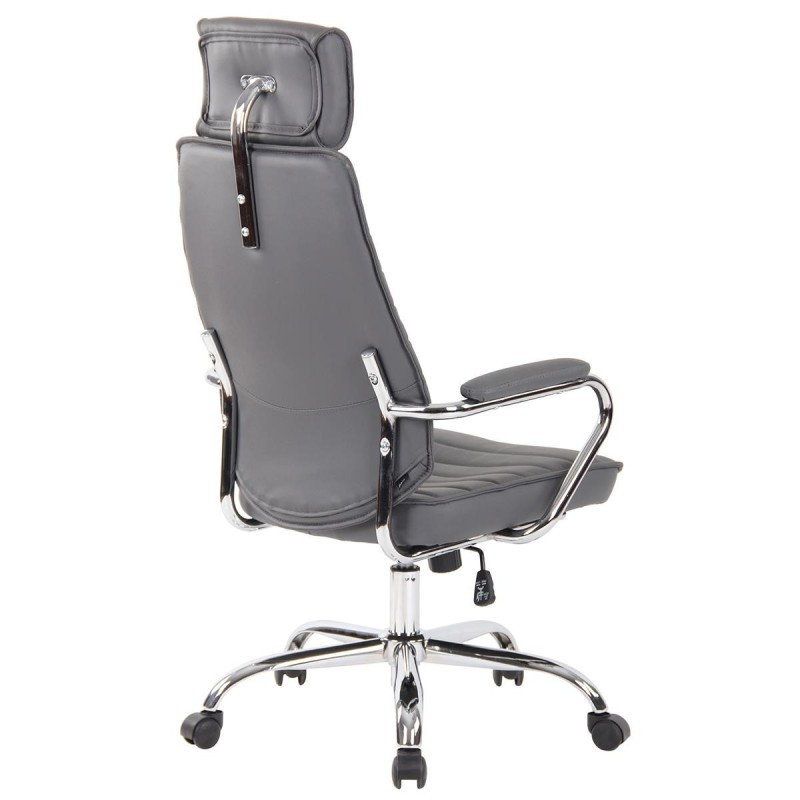 Sillón Ejecutivo modelo RENO, estructura metal, en piel genuina color Negro