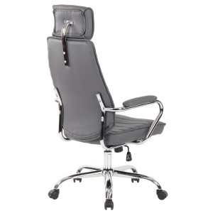 Sillón Ejecutivo modelo RENO, estructura metal, en piel genuina color Negro