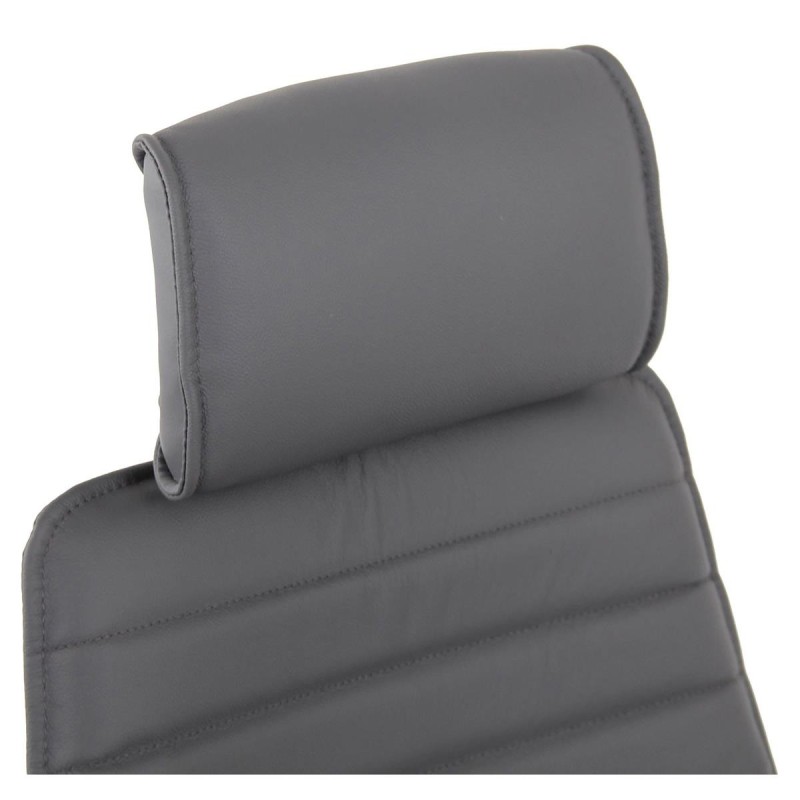 Sillón Ejecutivo modelo RENO, estructura metal, en piel genuina color Negro