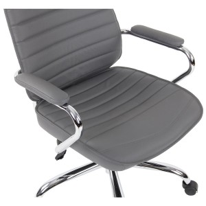 Sillón Ejecutivo modelo RENO, estructura metal, en piel genuina color Negro