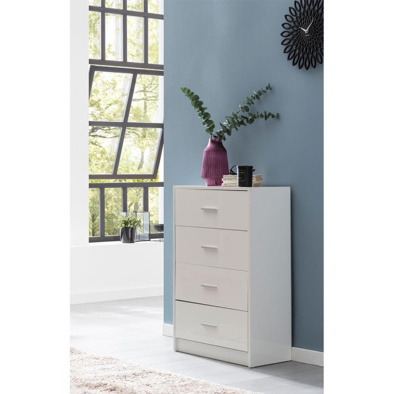 Armario ARTICK, 4 cajones, madera color Blanco
