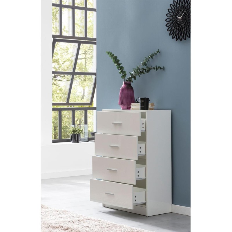 Armario ARTICK, 4 cajones, madera color Blanco