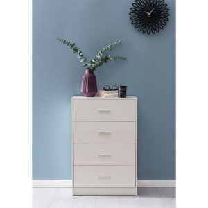 Armario ARTICK, 4 cajones, madera color Blanco