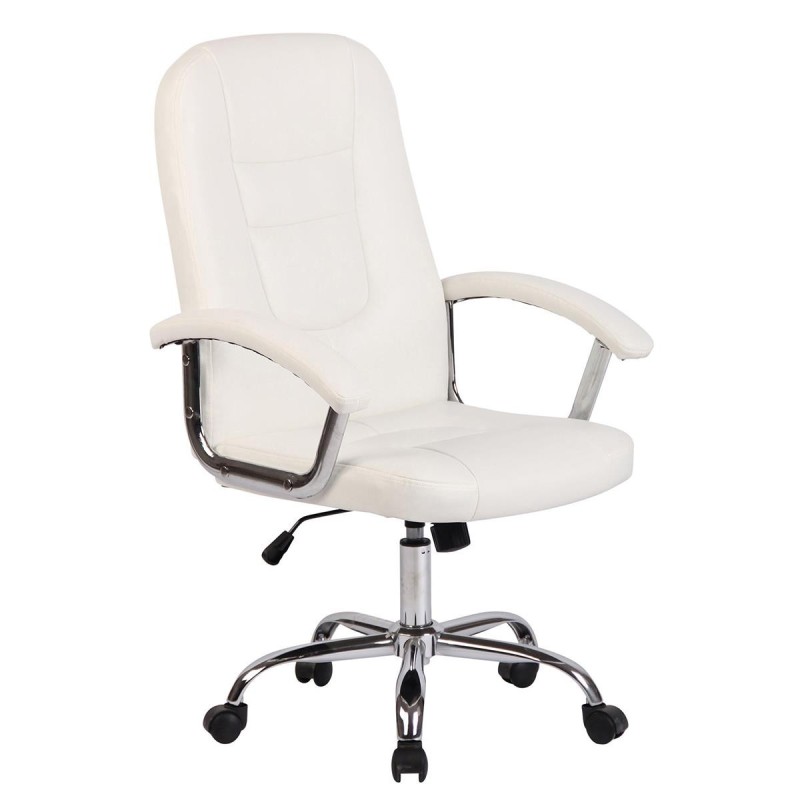 Silla de oficina TRAVIS, grueso acolchado, en piel color negro