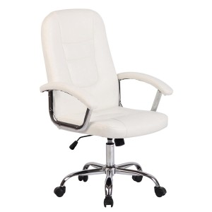 Silla de oficina TRAVIS, grueso acolchado, en piel color negro