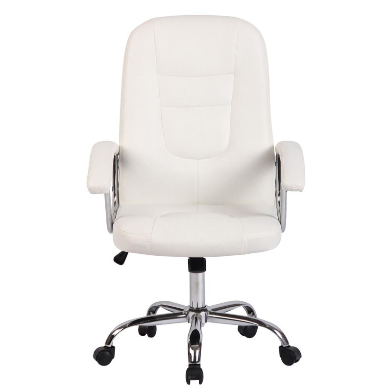 Silla de oficina TRAVIS, grueso acolchado, en piel color negro
